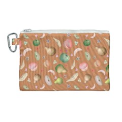 Watercolor Fruit Canvas Cosmetic Bag (large) by SychEva