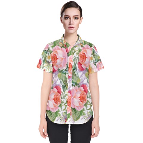 Garden Flowers Women s Short Sleeve Shirt by goljakoff