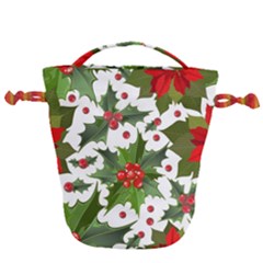 Christmas Berry Drawstring Bucket Bag by goljakoff