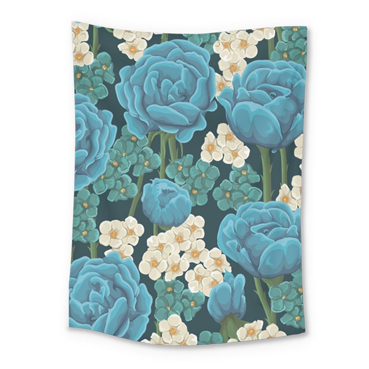 Blue flowers Medium Tapestry