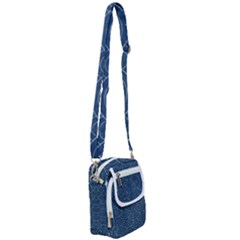 Blue Sashiko Plaid Shoulder Strap Belt Bag by goljakoff