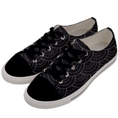 Black Sashiko Pattern Men s Low Top Canvas Sneakers by goljakoff
