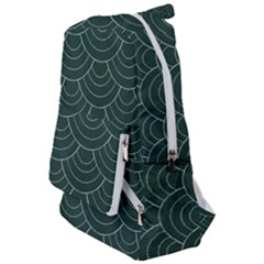 Green Sashiko Pattern Travelers  Backpack by goljakoff