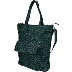 Green Sashiko Pattern Shoulder Tote Bag by goljakoff