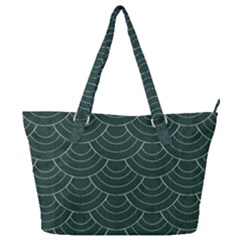 Green Sashiko Pattern Full Print Shoulder Bag by goljakoff