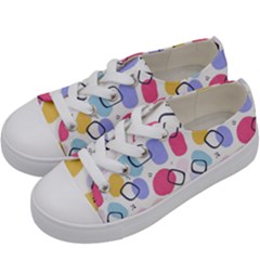 Watercolor Circles  Abstract Watercolor Kids  Low Top Canvas Sneakers by SychEva