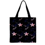 Sparkle Floral Zipper Grocery Tote Bag