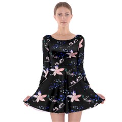 Sparkle Floral Long Sleeve Skater Dress by Sparkle
