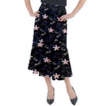 Sparkle Floral Midi Mermaid Skirt