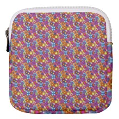 Groovy Floral Pattern Mini Square Pouch by designsbymallika