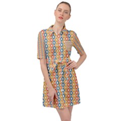 Psychedelic Groovy Pattern Belted Shirt Dress by designsbymallika