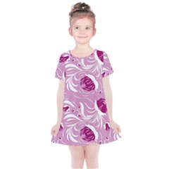 Folk Floral Pattern  Flowers Print  Kids  Simple Cotton Dress by Eskimos