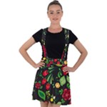 Russian khokhloma Velvet Suspender Skater Skirt