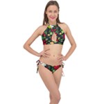 Russian khokhloma Cross Front Halter Bikini Set