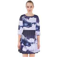 Blue Whale Dream Smock Dress by goljakoff
