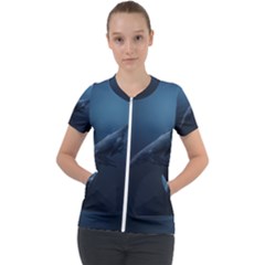 Blue Whales Short Sleeve Zip Up Jacket by goljakoff