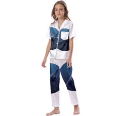 Blue Whales Kids  Satin Short Sleeve Pajamas Set by goljakoff