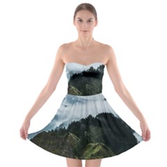 Green Mountain Strapless Bra Top Dress by goljakoff