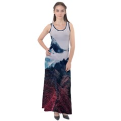Blue Whale In The Clouds Sleeveless Velour Maxi Dress by goljakoff
