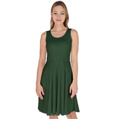 Eden Green Knee Length Skater Dress With Pockets by FabChoice
