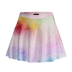 Rainbow Paint Mini Flare Skirt by goljakoff