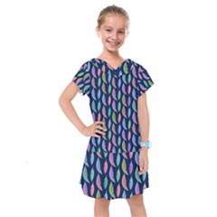 Watercolor Feathers Kids  Drop Waist Dress by SychEva