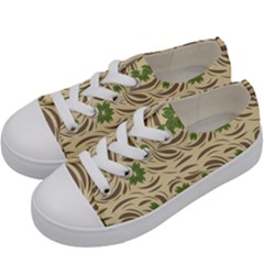 Folk Floral Pattern  Abstract Flowers Print  Seamless Pattern Kids  Low Top Canvas Sneakers