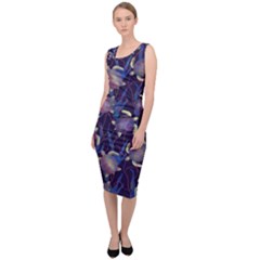 Turtles Swim In The Water Among The Plants Sleeveless Pencil Dress by SychEva