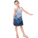 Blue ice mountain Kids  Sleeveless Dress
