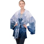 Blue ice mountain Long Sleeve Velvet Kimono 