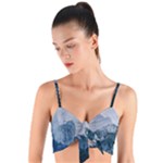 Blue ice mountain Woven Tie Front Bralet