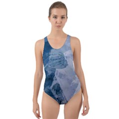 Storm Blue Ocean Cut-out Back One Piece Swimsuit by goljakoff