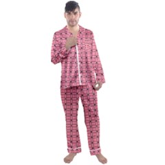 Circles On Pink Men s Long Sleeve Satin Pajamas Set by JustToWear