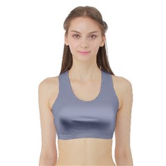 Cool Grey Sports Bra With Border by FabChoice