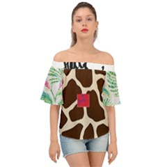 Palm Tree Off Shoulder Short Sleeve Top by tracikcollection