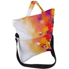 Autumn Paint Fold Over Handle Tote Bag by goljakoff