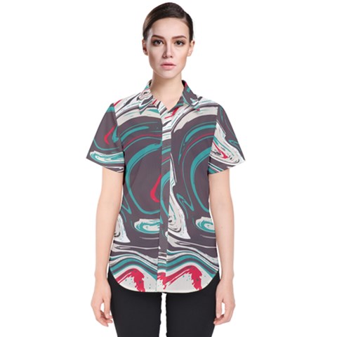 Vector Vivid Marble Pattern 1 Women s Short Sleeve Shirt by goljakoff