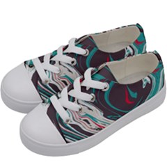 Vector Vivid Marble Pattern 1 Kids  Low Top Canvas Sneakers by goljakoff