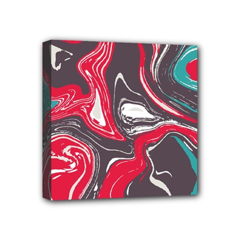 Red Vivid Marble Pattern 3 Mini Canvas 4  X 4  (stretched) by goljakoff