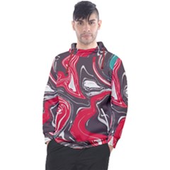 Red Vivid Marble Pattern 3 Men s Pullover Hoodie by goljakoff