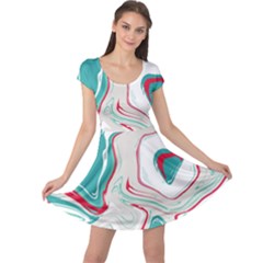 Vector Vivid Marble Pattern 4 Cap Sleeve Dress by goljakoff