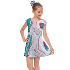 Vector Vivid Marble Pattern 4 Kids  Cap Sleeve Dress by goljakoff