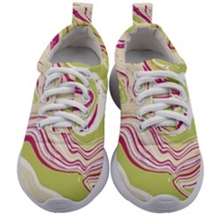Green Vivid Marble Pattern 6 Kids Athletic Shoes by goljakoff