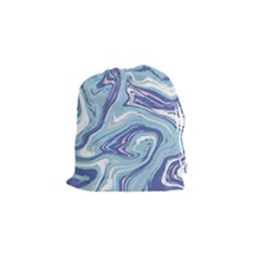 Blue Vivid Marble Pattern 9 Drawstring Pouch (small) by goljakoff