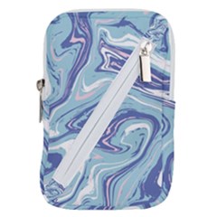 Blue Vivid Marble Pattern 9 Belt Pouch Bag (large) by goljakoff