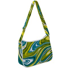 Green Vivid Marble Pattern Zip Up Shoulder Bag by goljakoff