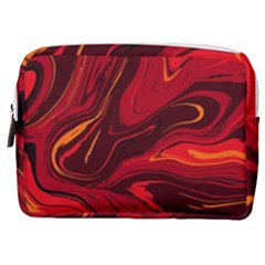 Red Vivid Marble Pattern 15 Make Up Pouch (medium) by goljakoff