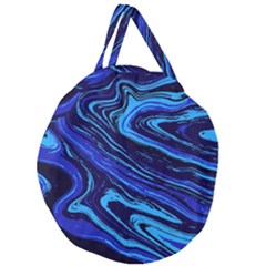 Blue Vivid Marble Pattern 16 Giant Round Zipper Tote by goljakoff