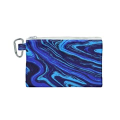 Blue Vivid Marble Pattern 16 Canvas Cosmetic Bag (small) by goljakoff