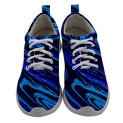 Blue Vivid Marble Pattern 16 Athletic Shoes by goljakoff